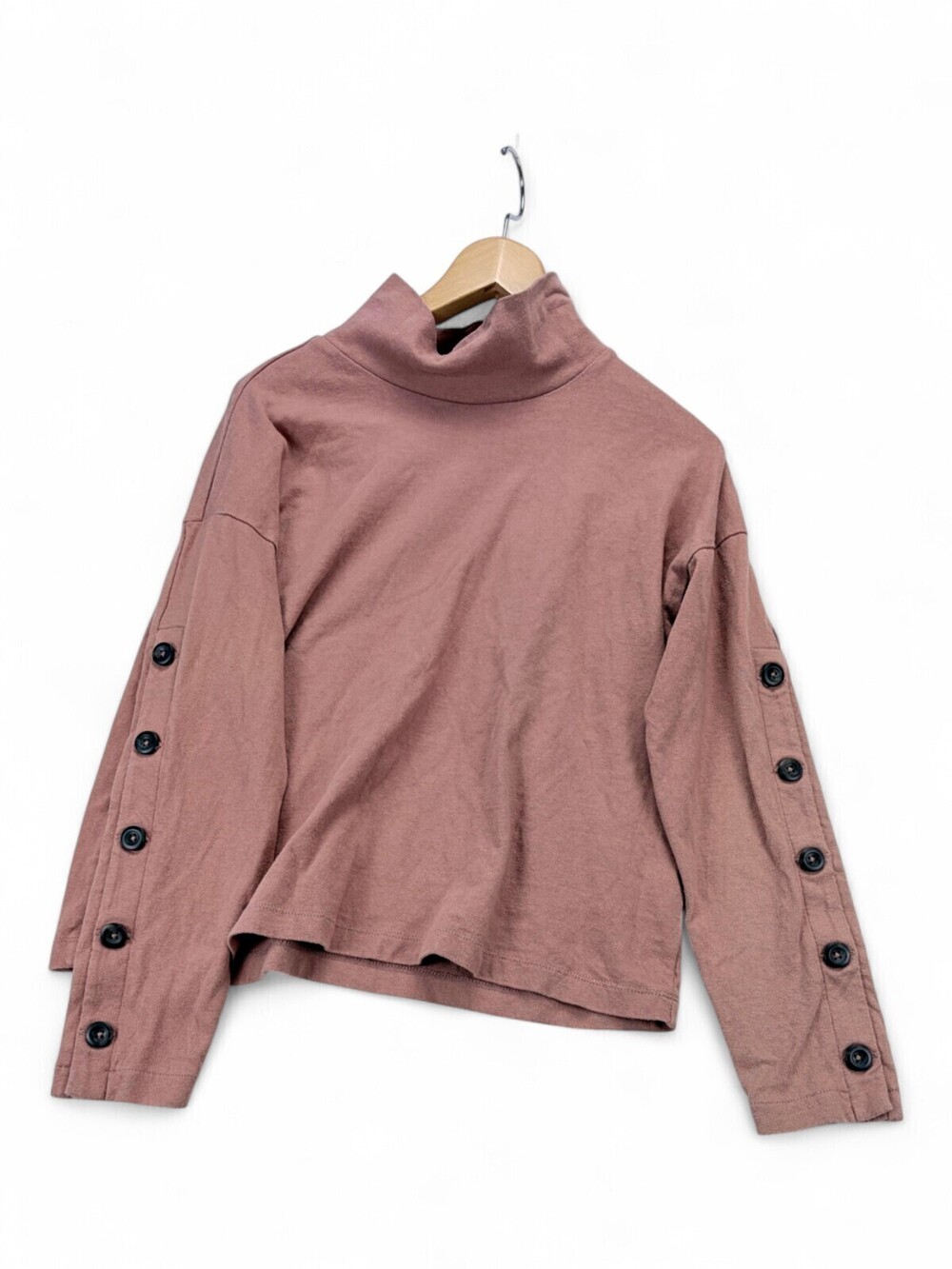 Madewell Button-Sleeve Cotton Turtleneck Top XS